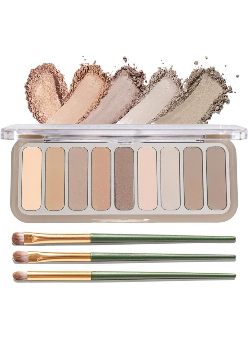 ChicAbode Eyeshadow Palette, Matte Naked Eyeshadow Pallet with Brush，Highly Pigmented Blendable Shades Neutral Nude Eye Shadow Makeup for Older Women，Naturing-Looking，Long-Wearing（Cold Cement） - Image 1